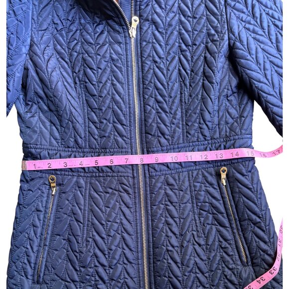 Kate Spade Quilted Navy Puffer Jacket XS - Picture 5 of 11